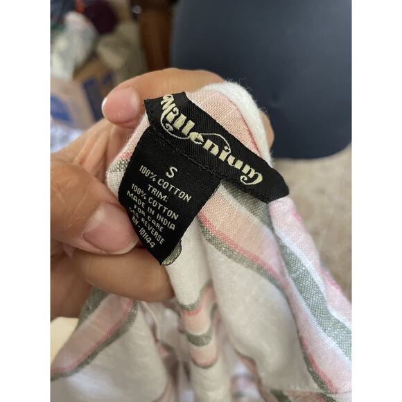 Millenium Striped Multicolor Sleeveless Back Zip Pockets Dress Size Small - Picture 5 of 5